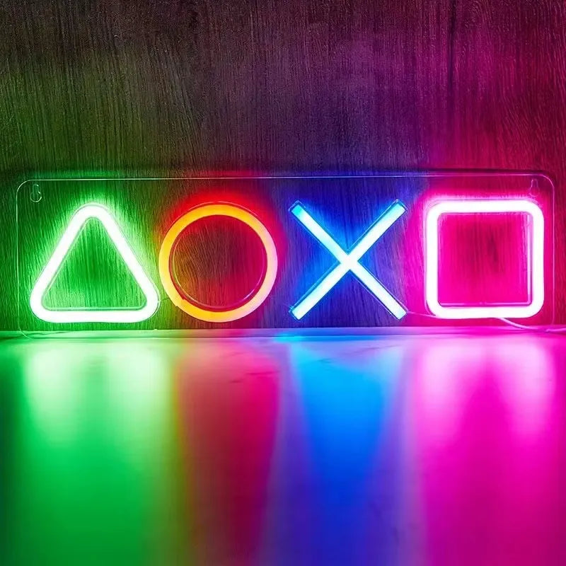Playstation Ikons LED neoninė lempa, didelė 42 cm x 12,5 cm