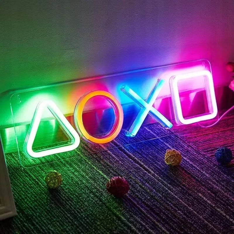 Playstation Ikons LED neoninė lempa, didelė 42 cm x 12,5 cm