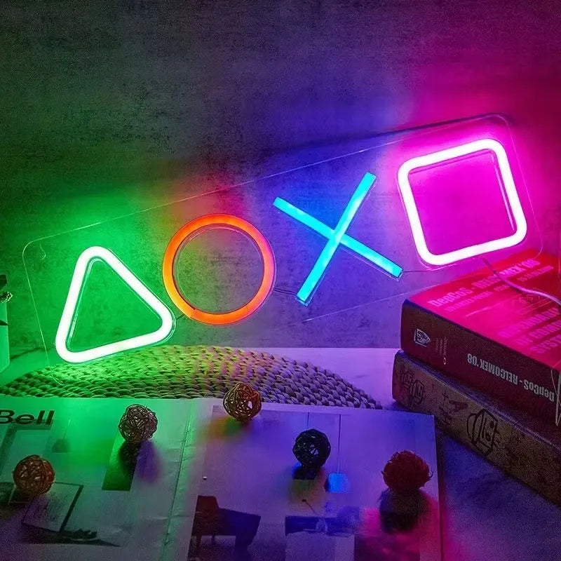 Playstation Ikons LED neoninė lempa, didelė 42 cm x 12,5 cm