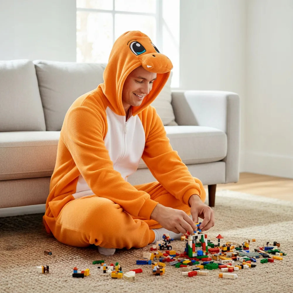 „Pokémon Charmander“ kigurumi pižama „Onesie“, kostiumas, M dydis, 155–165 cm