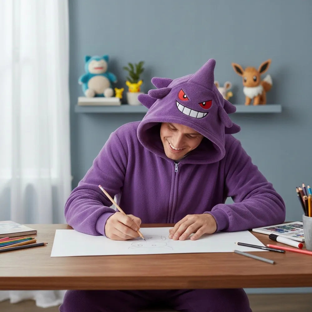 Pokemon Gengar „onesie“ kigurumi pižama, M dydis, 155–165 cm