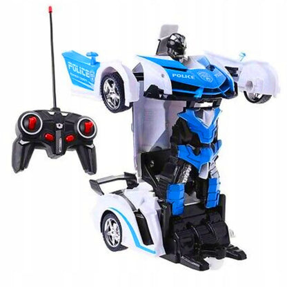 Policijos automobilis-robotas, nuotoliniu būdu valdomas sportinis automobilis