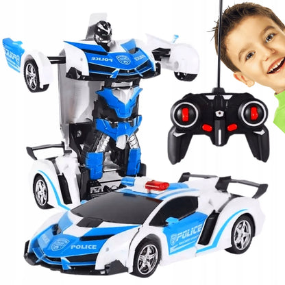 Policijos automobilis-robotas, nuotoliniu būdu valdomas sportinis automobilis