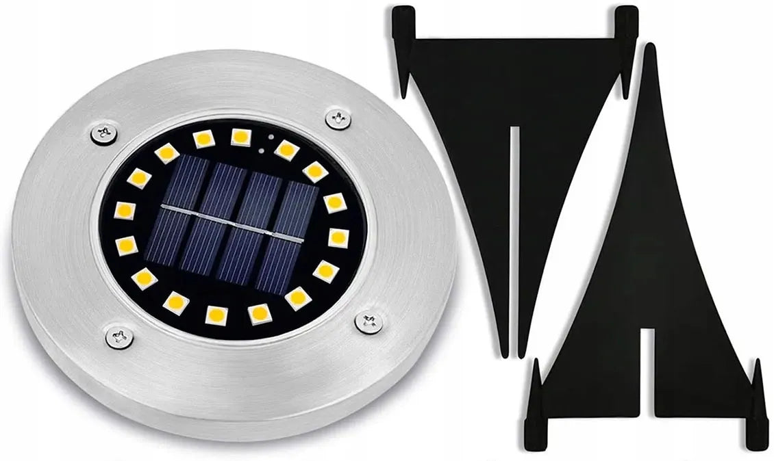 POLIFACH saulės energija maitinamas šaltas LED gruntinis šviestuvas, 16 LED, įsmeigiamas, atsparus apkrovai P216