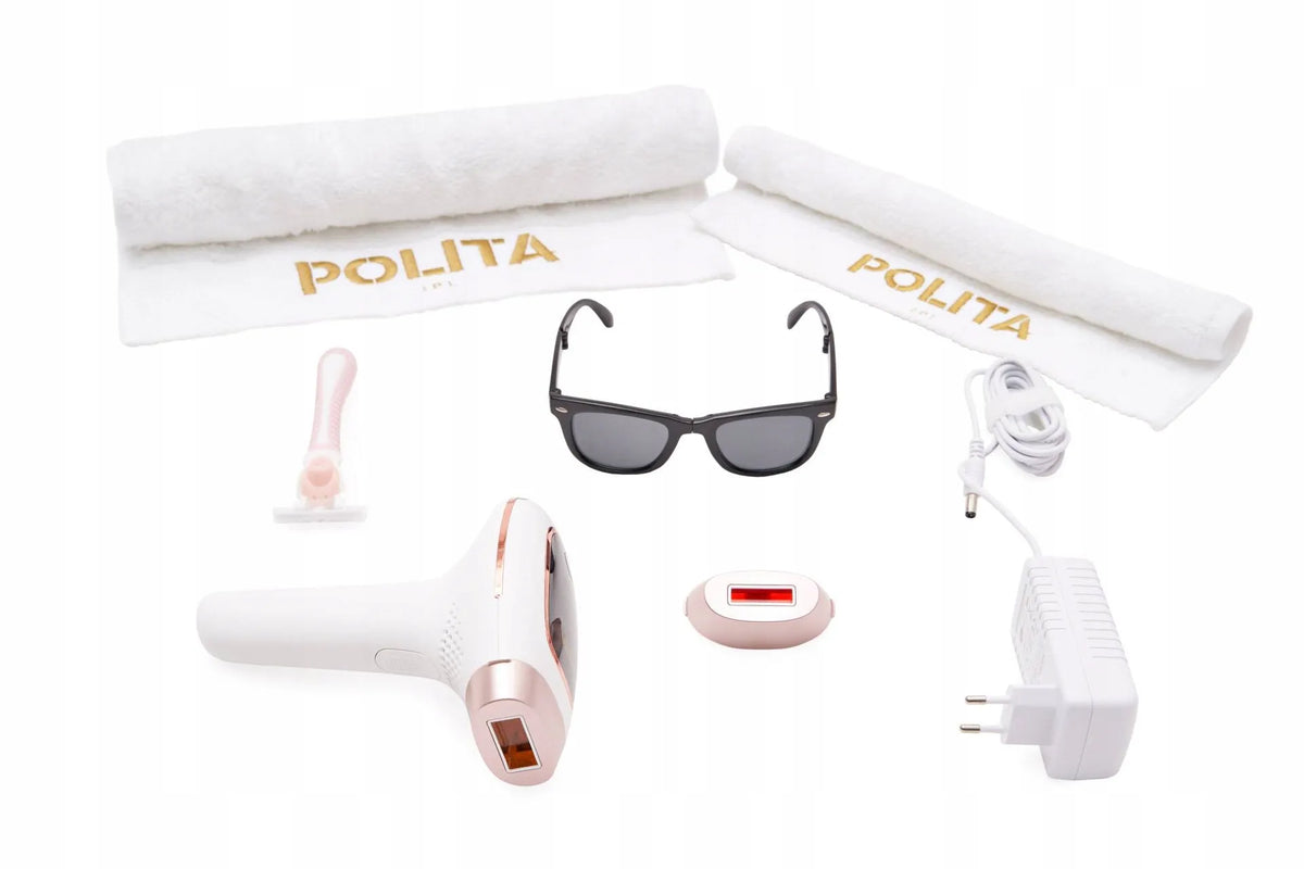Polita lazerinis plaukų šalinimo prietaisas, idealus dovanai, glotnioms kojoms
