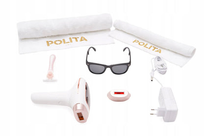 Polita lazerinis plaukų šalinimo prietaisas, idealus dovanai, glotnioms kojoms