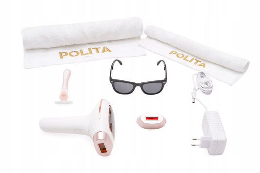 Polita lazerinis plaukų šalinimo prietaisas, idealus dovanai, glotnioms kojoms