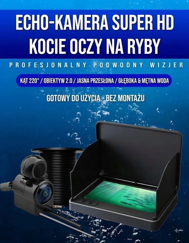 Povandeninė žvejybos kamera „Open Water“ su 4,3 colio ekranu, 1080P raiška ir 30 m kabeliu