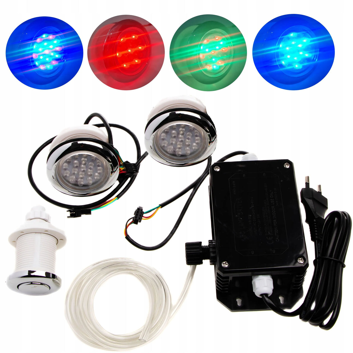 Povandeninis LED RGB apšvietimas 2 lempos sodo kubilui su valdikliu