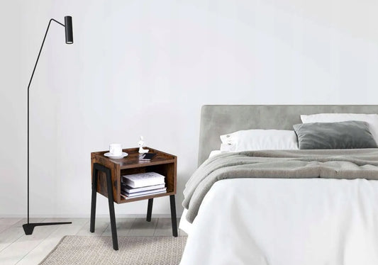 Pramoninė naktinė spintelė „Loft Skive Rustic“ iš postuosto ąžuolo