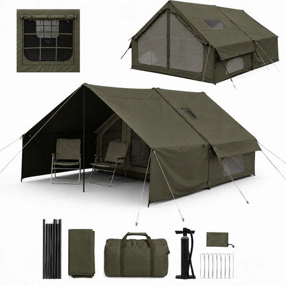 Pripučiama stovyklavimo ir glampingo palapinė Boste AirCab, 4 vietos, su prieangiu ir pompa