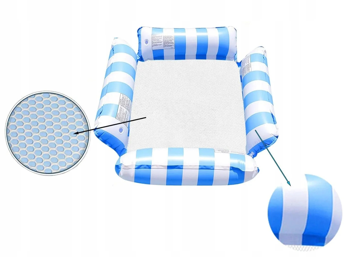 Pripučiamas čiužinys, plaukimo hamakas