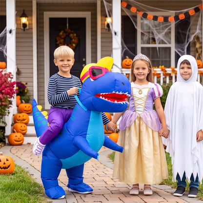 Pripučiamas dinozauro kostiumas vaikams su USB ventiliatoriumi, Helovinui