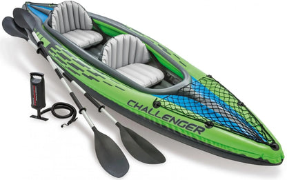 Pripučiamas dvivietis baidarė Intex Challenger K2 351x76x38cm su irklais ir pompa