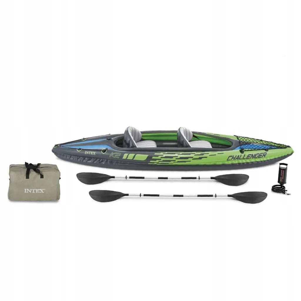 Pripučiamas dvivietis baidarė Intex Challenger K2 351x76x38cm su irklais ir pompa