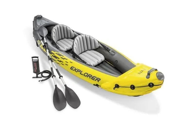 Pripučiamas dvivietis baidarė Intex Explorer K2 312x91x51 cm su irklais, pompa ir krepšiu