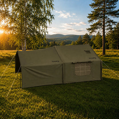 Pripučiamas kempingo ir glampingo palapinė 5–7 asmenims su dideliu prieangiu, Oxford 420D