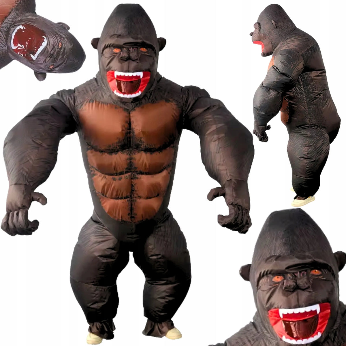 Pripučiamas King Kong gorilos kostiumas gigantiška beždžionė