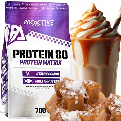 „ProActive Protein 80“ WPC baltymų mišinys su vitaminais, sūrios karamelės skonio, 700 g
