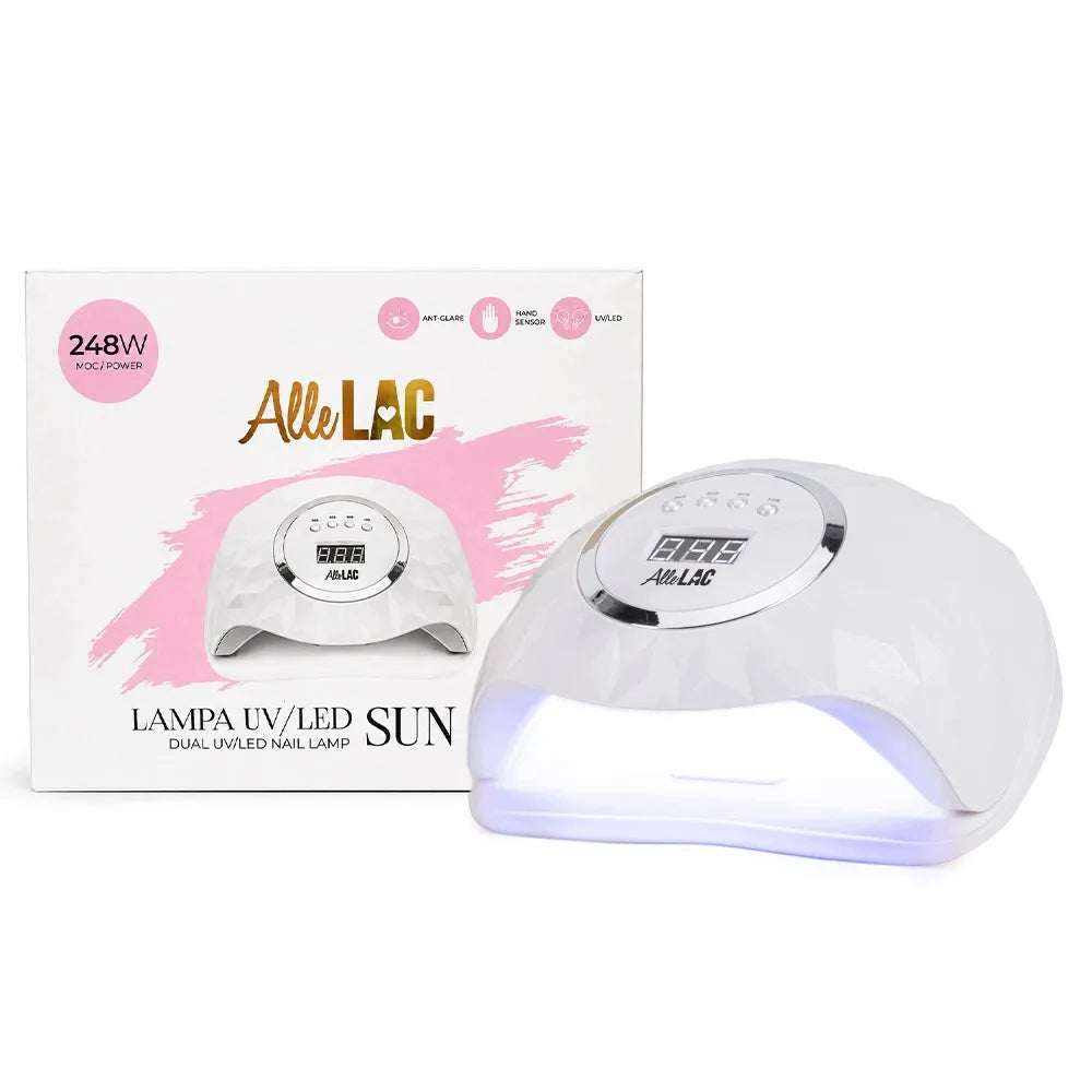 Profesionali AlleLac SUN Y13 248 W LED+UV lempa nagams, skirta hibridiniams lakams ir geliams