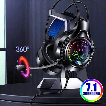 PROFESIONALIOS žaidimų ausinės Q7 su mikrofonu, skirtos PC, PS5, XBOX ONE