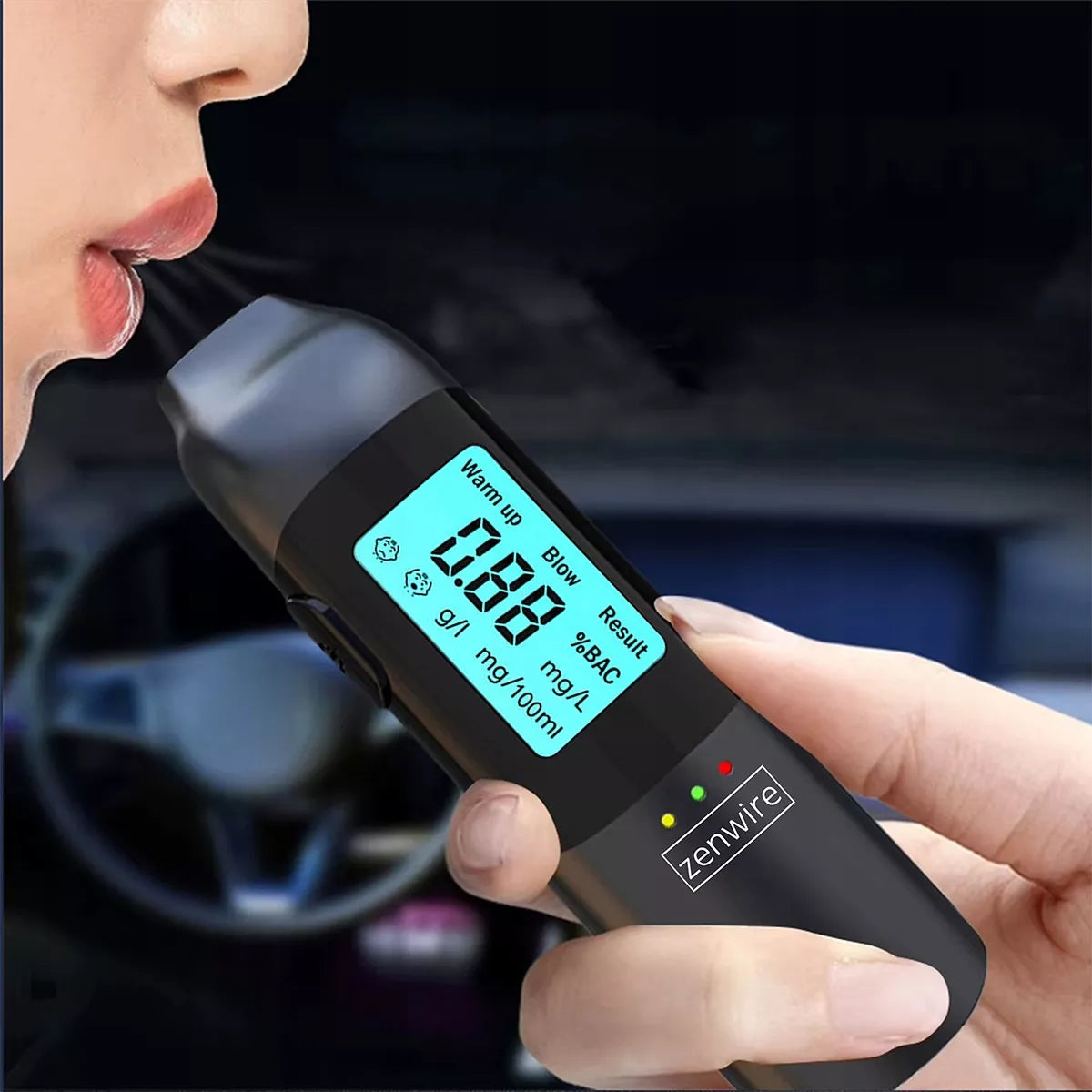 Profesionalus bekontaktis policijos tipo alkotesteris Zenwire MR702, įkraunamas per USB-C