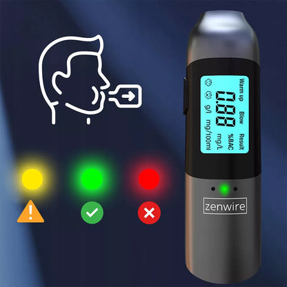 Profesionalus bekontaktis policijos tipo alkotesteris Zenwire MR702, įkraunamas per USB-C