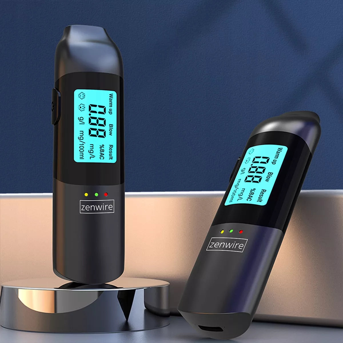 Profesionalus bekontaktis policijos tipo alkotesteris Zenwire MR702, įkraunamas per USB-C