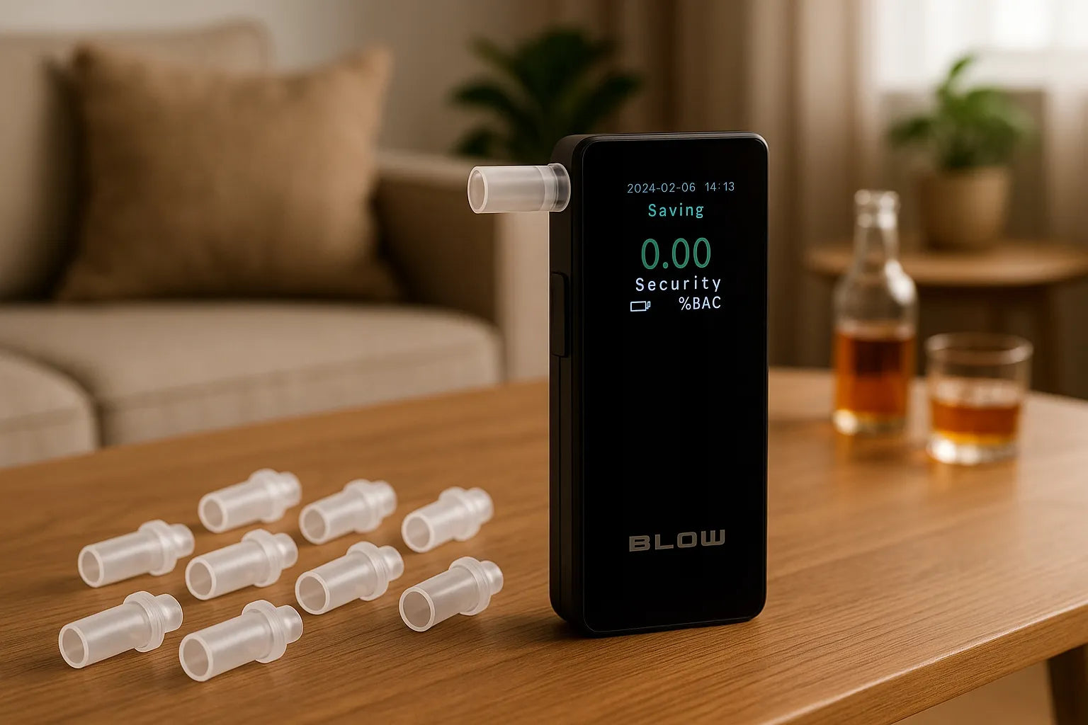 Profesionalus elektrocheminis alkoholio matuoklis BLOW – tikslus alkotesteris + 10 antgalių