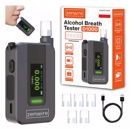 Profesionalus policijos elektrocheminis alkotesteris Zenwire AI be kandiklio su 6 kandikliais
