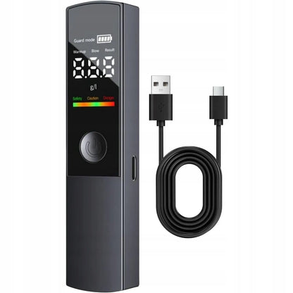 Profesionalus policinis alkotesteris su kandikliais, USB-C įkrovimu ir akumuliatoriumi