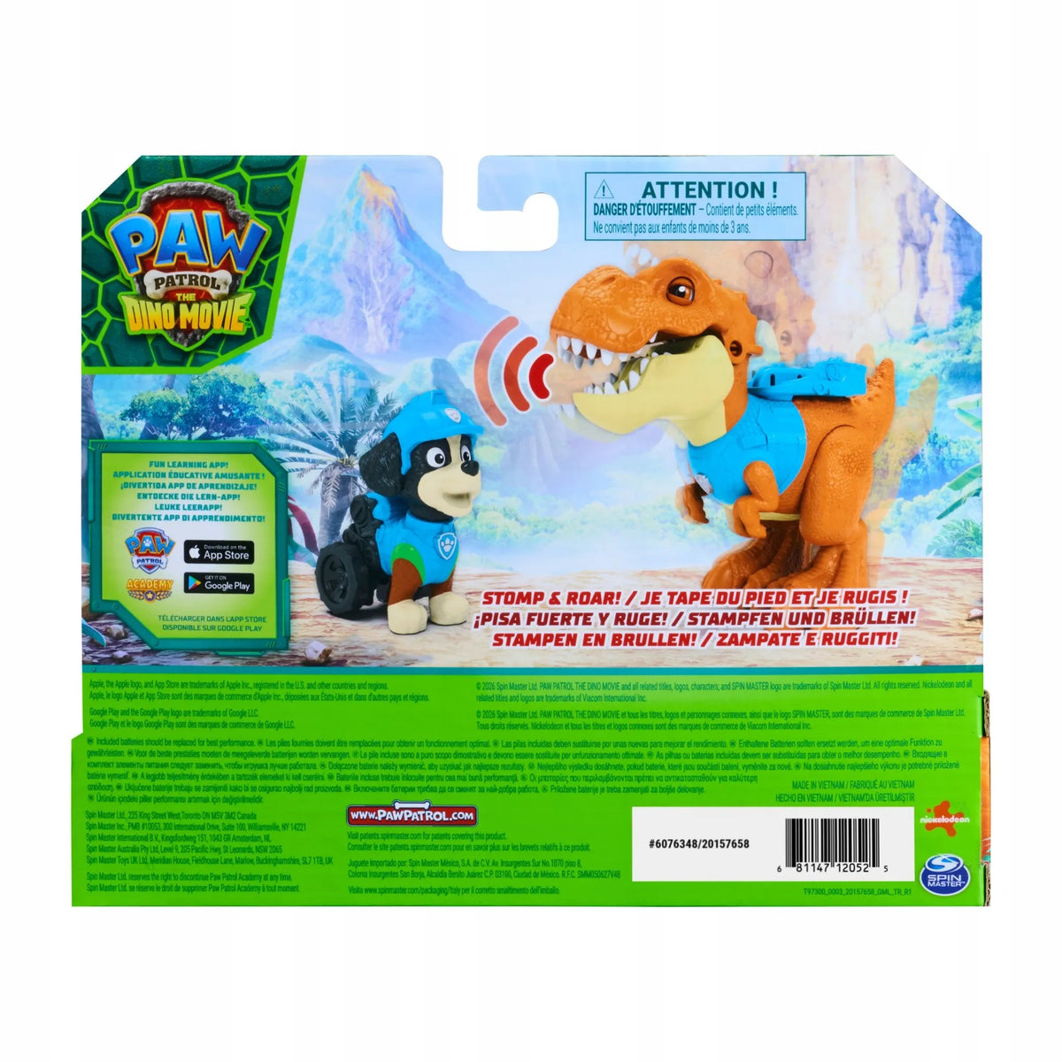 „Psi Patrol“ ir dinozaurai: Reksas su interaktyviuoju T-Rexu „Pup Pals“, 13 cm