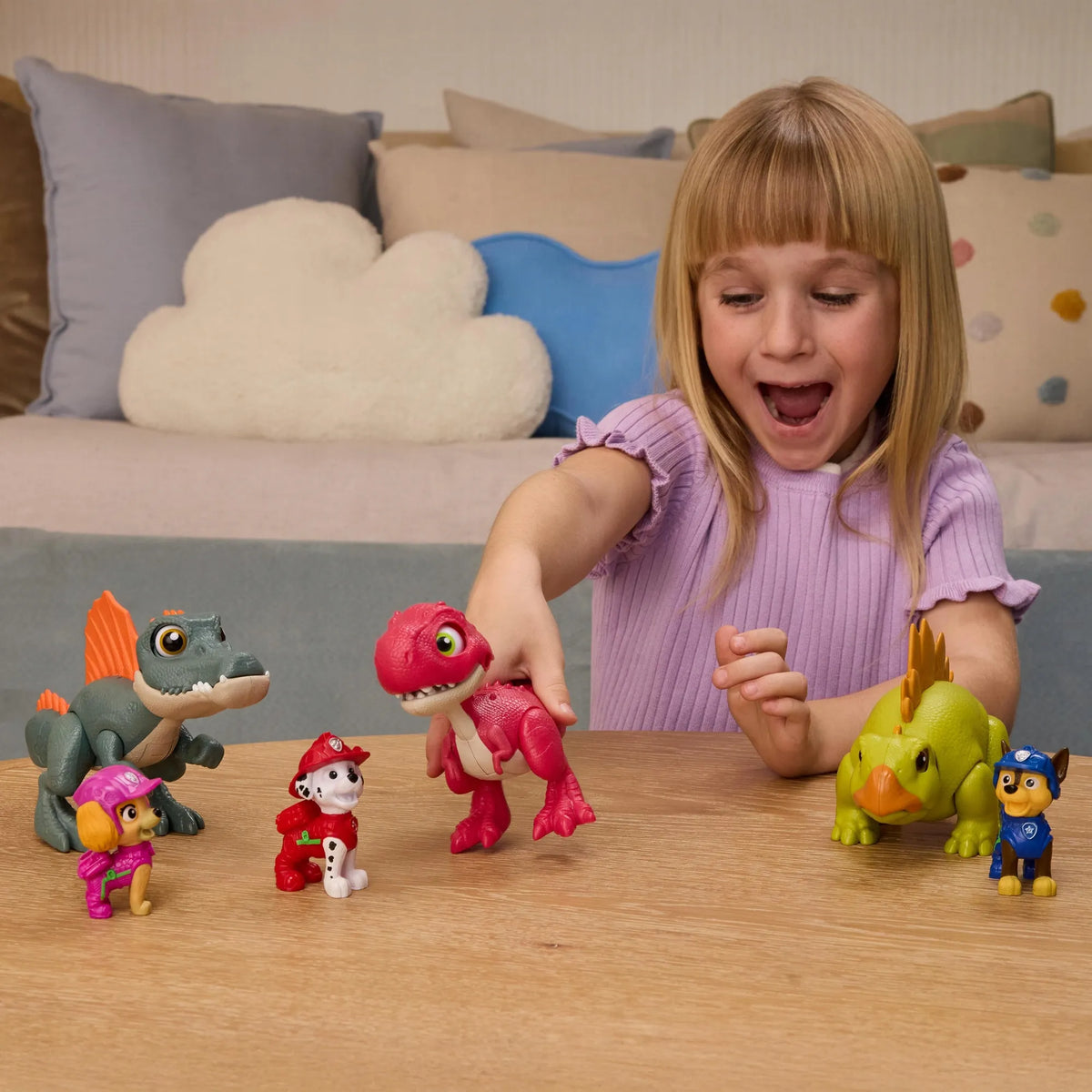 „Psi Patrol“ ir dinozaurai: Reksas su interaktyviuoju T-Rexu „Pup Pals“, 13 cm