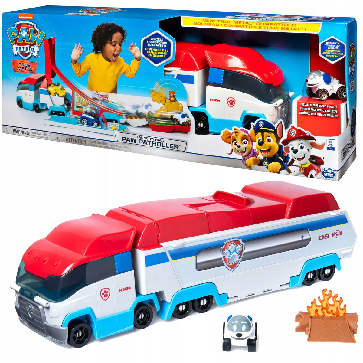 „Psi Patrol“ patruliavimo sunkvežimis „Paw Patroller“ 2 viename su automobiliukų paleidimo įrenginiu