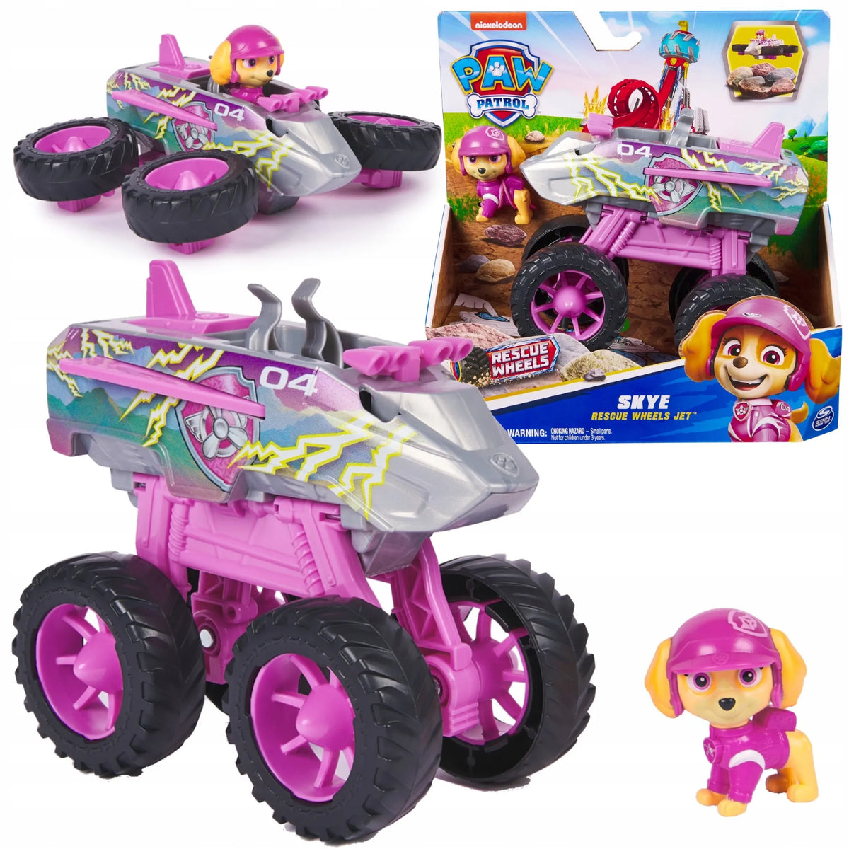 „Psi Patrol Rescue Wheels“ Skye transporto priemonė–reaktyvinis lėktuvas su figūrėle