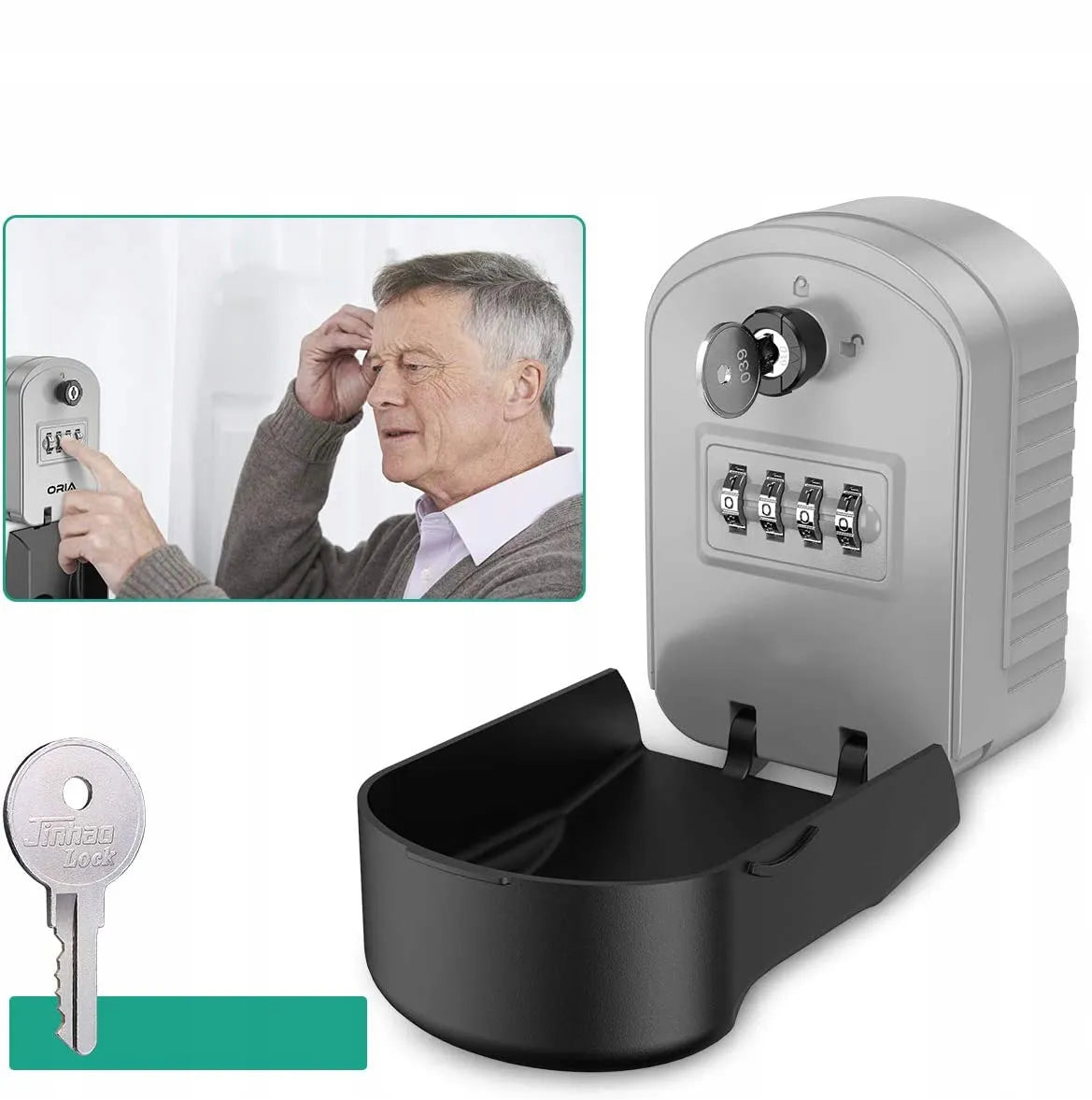 Raktų dėžutė su kodine spyna seifas metalinis paslėptas seifas
