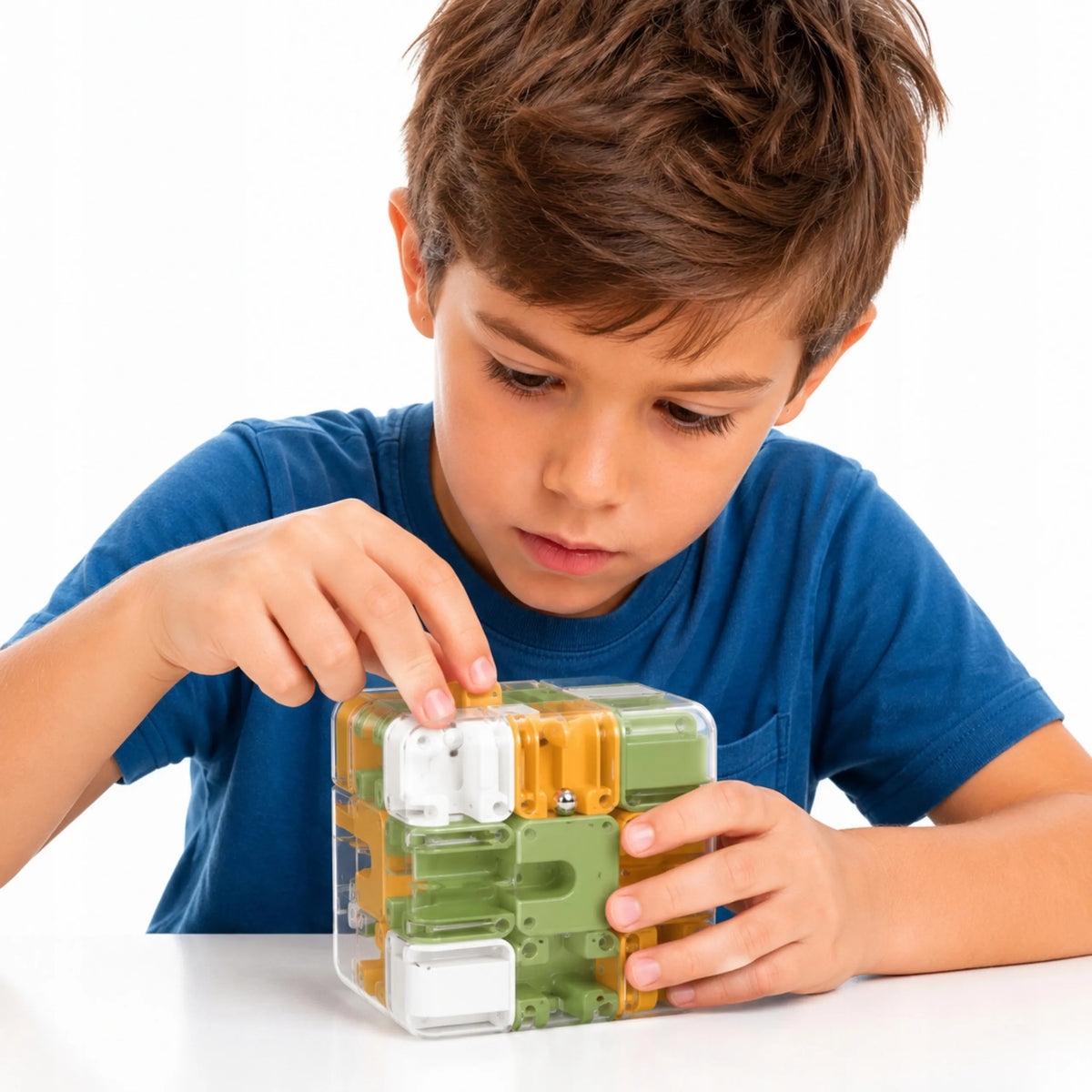 „Ramiz Cube Maze 3D“ loginis kubelis su labirintu ir metaliniu rutuliuku vaikams