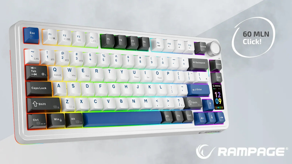 Rampage Quell Pro belaidė mechaninė žaidimų klaviatūra, hot-swap, RGB