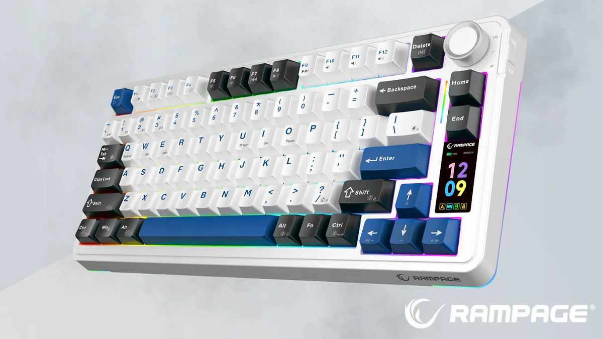 Rampage Quell Pro belaidė mechaninė žaidimų klaviatūra, hot-swap, RGB