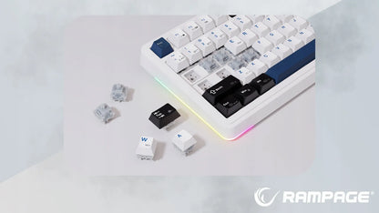 Rampage Quell Pro belaidė mechaninė žaidimų klaviatūra, hot-swap, RGB