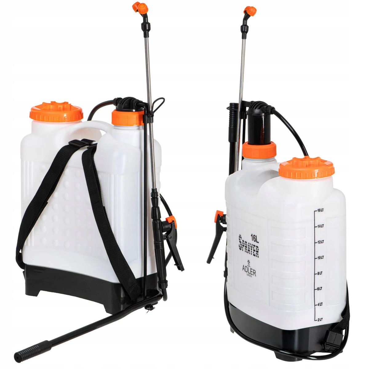 Rankinis slėginis kuprinis purkštuvas 16 l, ilgas antgalis 83 cm, žarna 115 cm