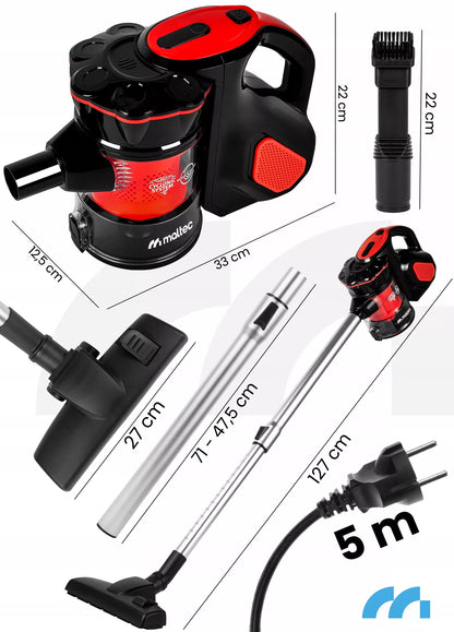 Rankinis vertikalus cikloninis dulkių siurblys Maltec Vertical turbo cyclone 600W 5 viename