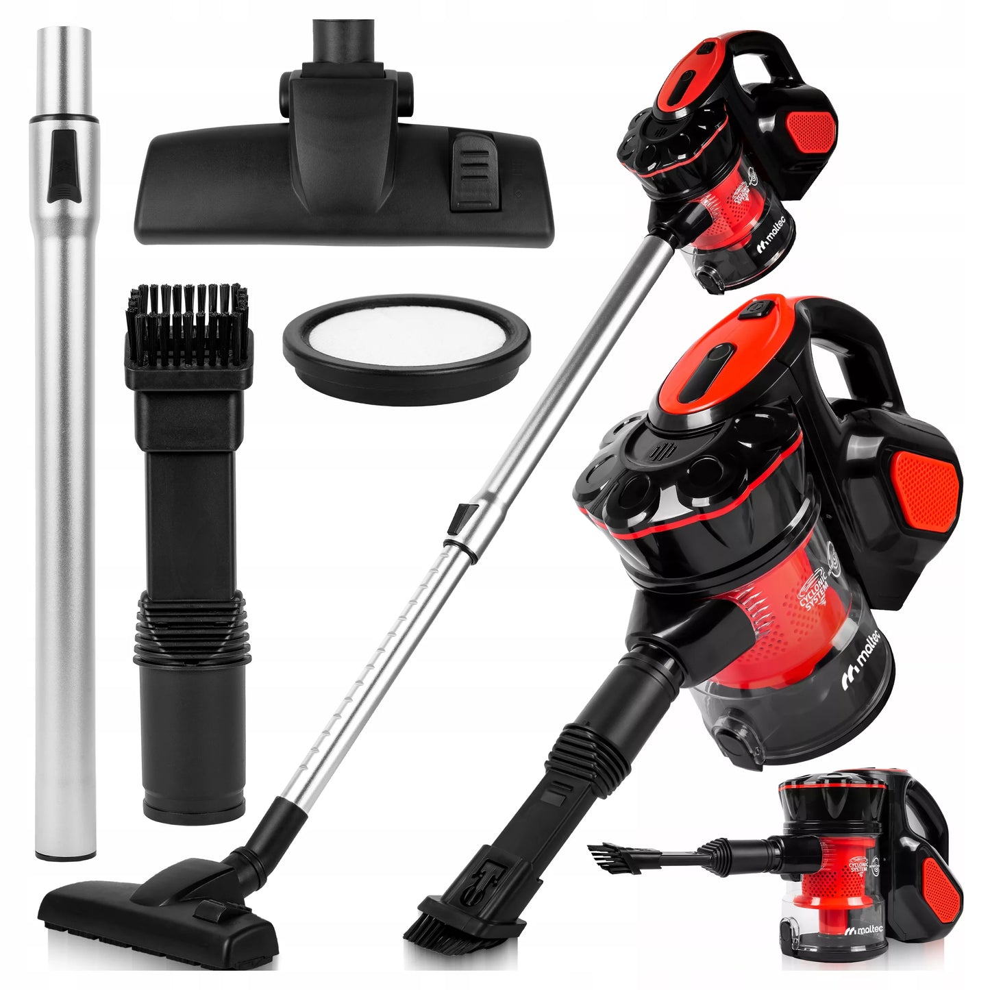 Rankinis vertikalus cikloninis dulkių siurblys Maltec Vertical turbo cyclone 600W 5 viename