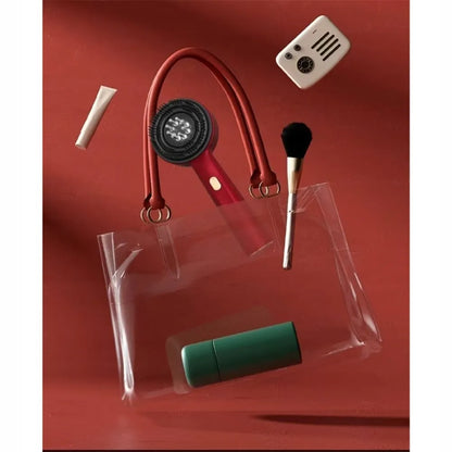 Raudonas elektrinis galvos odos masažuoklis-šepetys su skysčio talpykla, YFDZ