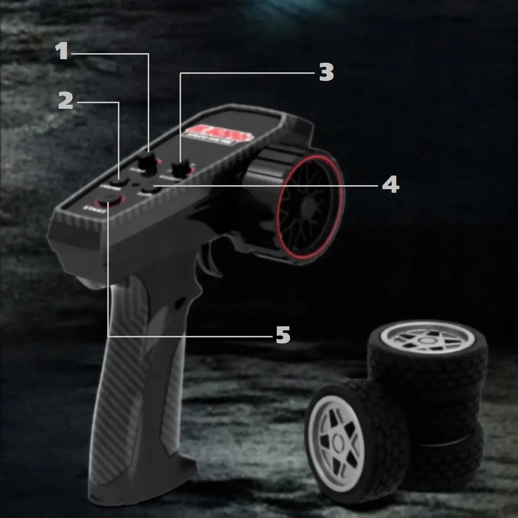 RC drifto automobilis JJR/C C8827 4WD su giroskopu ir proporciniu nuotoliniu valdymu Mazda