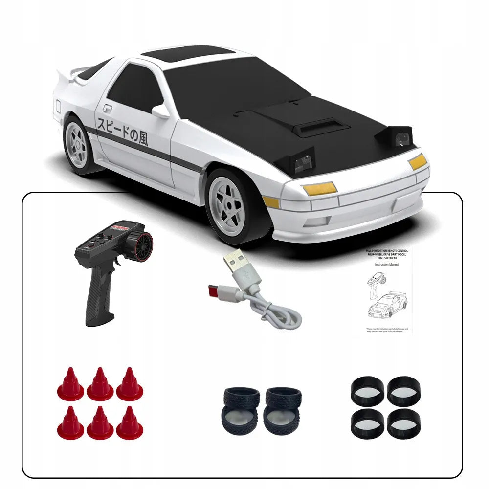 RC drifto automobilis JJR/C C8827 4WD su giroskopu ir proporciniu nuotoliniu valdymu Mazda