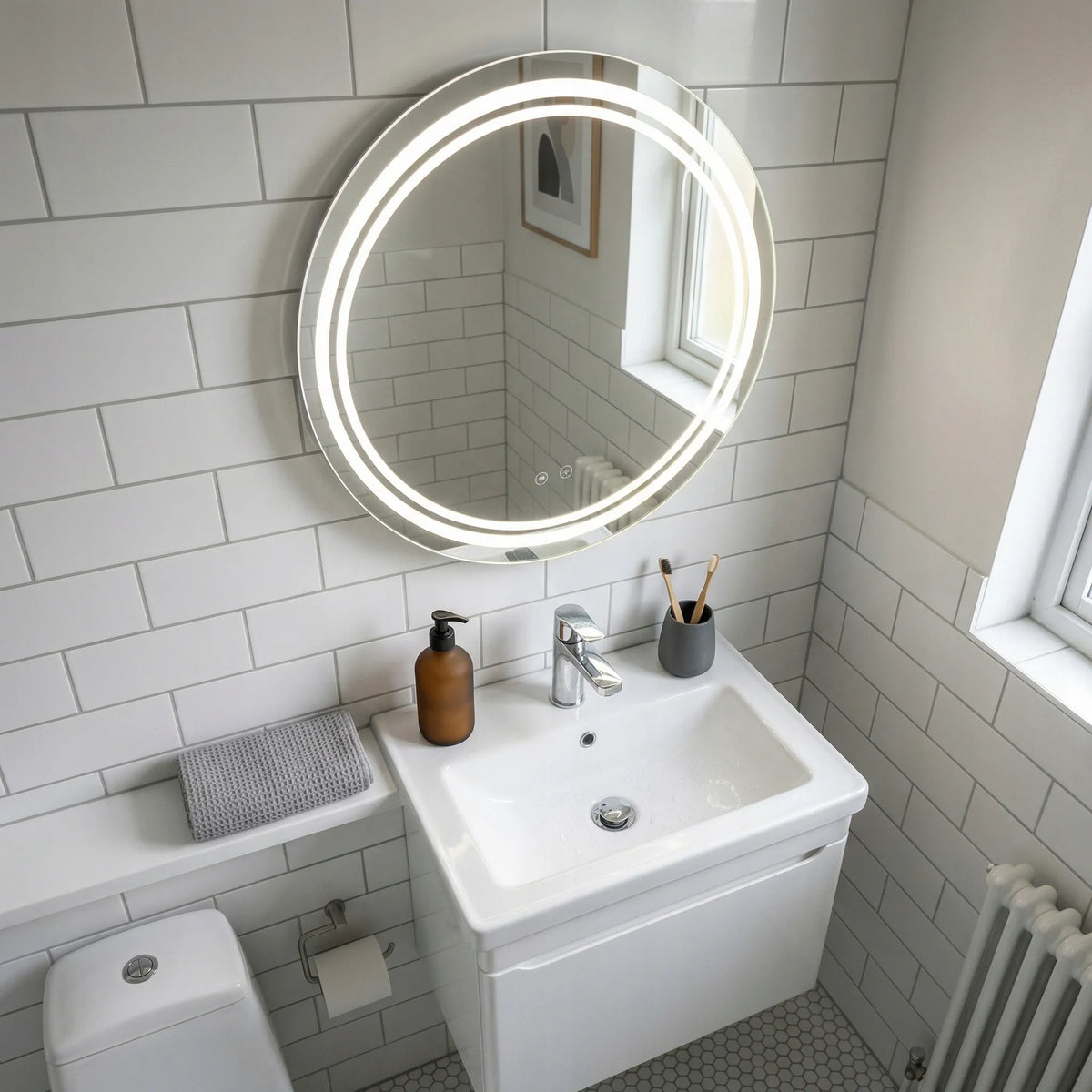 REA SOFT 50 apvalus sieninis LED veidrodis