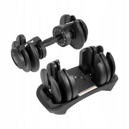 REBEL Active RBA-2303 reguliuojamas ketaus hantelis su gumine rankena, 2,5–24 kg