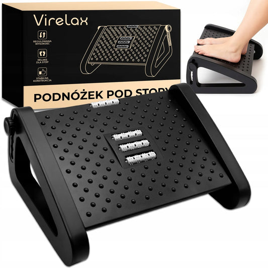 Reguliuojama biuro kojų atrama – platforma pėdoms, 6 padėtys, neslystanti