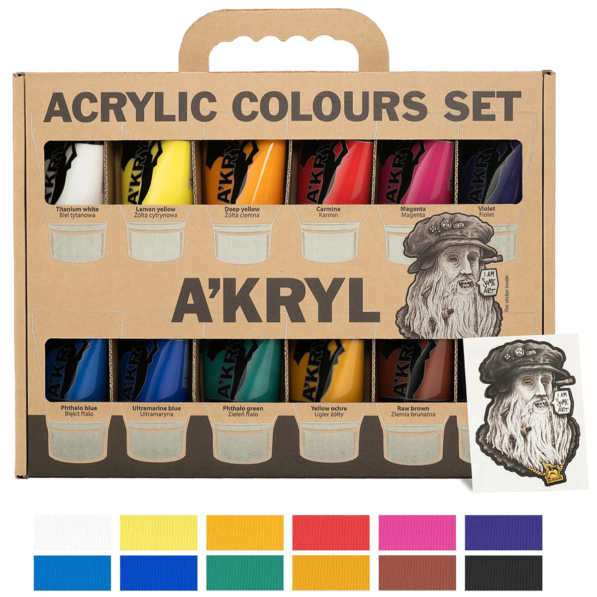 „Renesans A’KRYL“ profesionalių akrilinių dažų rinkinys, 12 × 100 ml